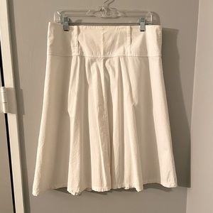White cotton midi skirt